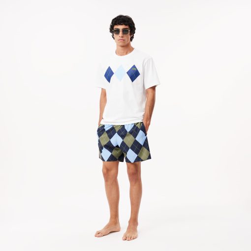 Lacoste T-Mens Heavy Cotton Argyle Print T-Shirt-TH2810-51-lacoste sale - Image 2