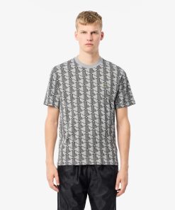 Lacoste T-Mens Monogram Cotton T-Shirt-TH2831-51-lacost