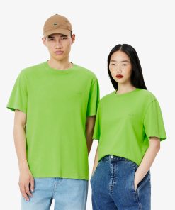 Lacoste T-Unisex Washed Effect Heavy Cotton T-Shirt-TH2835-51-lacoste france