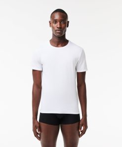 Lacoste Underwear & Loungewear-Mens 3-Pack Cotton Undershirts-TH3321-51-lacoste store near me