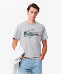 Lacoste T-Mens Heavy Cotton Crocodile Graphic T-Shirt-TH3603-51-lacoste us