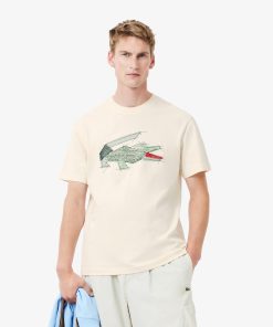 Lacoste T-Mens Heavy Cotton Crocodile Graphic T-Shirt-TH3603-51-lacost