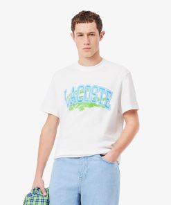 Lacoste T-Mens Cotton Jersey Signature T-Shirt-TH4149-51-lacoste outlet