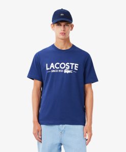 Lacoste Sweaters & Sweatshirts-Mens Print Cotton T-Shirt-TH6541-51-lacoste cardigan