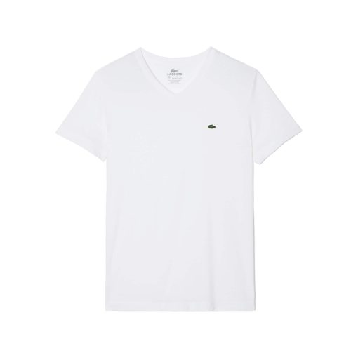 Lacoste T-V-Neck T-Shirt in Pima Cotton-TH6604-51-lacoste usa