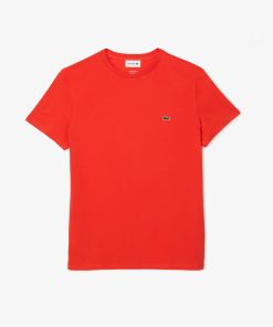 Lacoste Sweaters & Sweatshirts-Mens Pima Cotton T-Shirt-TH6709-51-lacoste near me