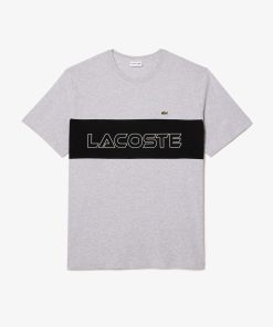 Lacoste T-Mens Big Fit Colorblock Jersey T-Shirt-TH6714-51-lacoste cardigan