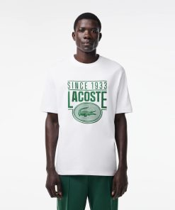 Lacoste T-Mens Loose Fit Heavy Cotton Printed T-Shirt-TH7315-51-lacost