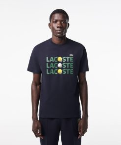 Lacoste T-Mens Heavy Cotton Ball Print T-Shirt-TH7370-51-lacoste sale