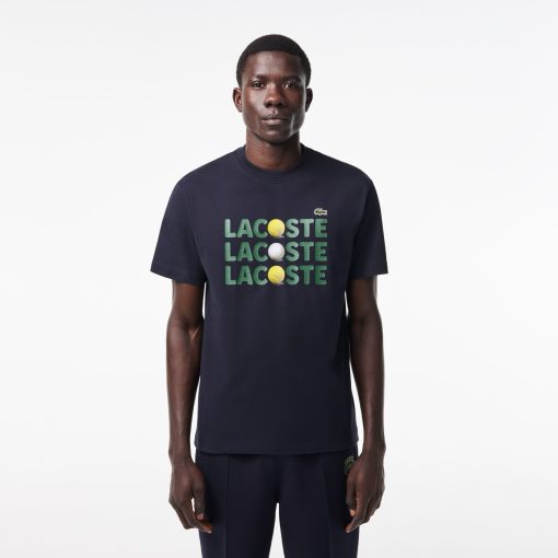 Lacoste T-Mens Heavy Cotton Ball Print T-Shirt-TH7370-51-lacoste sale