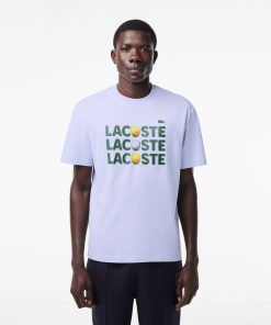 Lacoste T-Mens Heavy Cotton Ball Print T-Shirt-TH7370-51-lacoste store near me