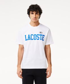 Lacoste T-Mens Contrast Badge Cotton T-Shirt-TH7411-51-lacoste us