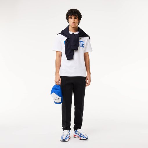 Lacoste T-Mens Contrast Badge Cotton T-Shirt-TH7411-51-lacoste us - Image 2