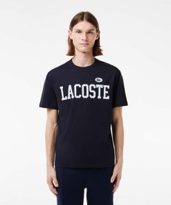 Lacoste T-Mens Contrast Badge Cotton T-Shirt-TH7411-51-lacoste near me