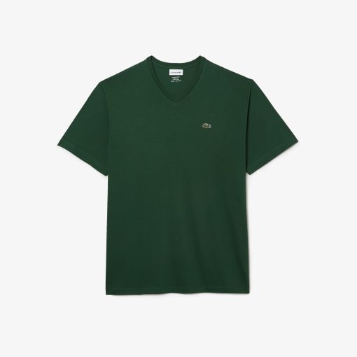 Lacoste T-Mens Big Fit V-Neck Pima T-Shirt-TH7508-51-lacoste near me - Image 2