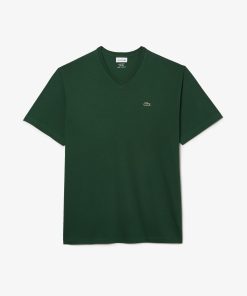 Lacoste T-Mens Big Fit V-Neck Pima T-Shirt-TH7508-51-lacoste near me