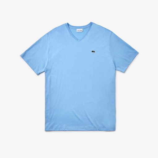 Lacoste T-Mens Big Fit V-Neck Pima T-Shirt-TH7508-51-lacoste store - Image 2