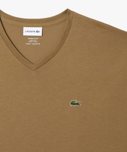 Lacoste T-Mens Big Fit V-Neck Pima T-Shirt-TH7508-51-lacoste france 2