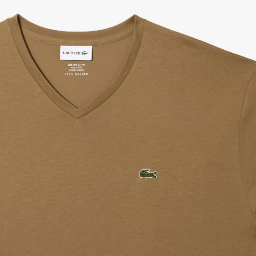 Lacoste T-Mens Big Fit V-Neck Pima T-Shirt-TH7508-51-lacoste france - Image 2