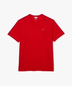 Lacoste T-Men’s Tall Fit Ribbed V-Neck Cotton T-Shirt-TH7512-51-lacoste outlet 2