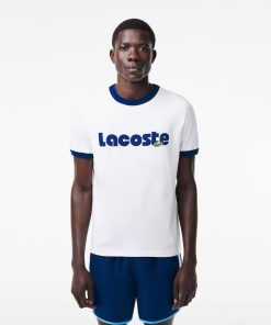 Lacoste T-Mens Contrast Accent Printed T-Shirt-TH7531-51-la coste