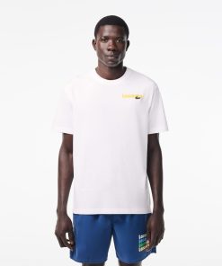 Lacoste T-Mens Washed Effect Ombré Print T-Shirt-TH7544-51-lacoste us