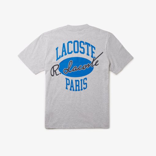 Lacoste T-Mens Print Back Cotton T-Shirt-TH8590-51-lacoste usa - Image 2