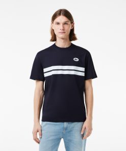 Lacoste T-Mens Print Back Cotton T-Shirt-TH8590-51-lacoste usa