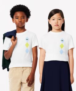 Lacoste T-Kids Argyle Print Cotton T-Shirt-TJ2443-51-locoste