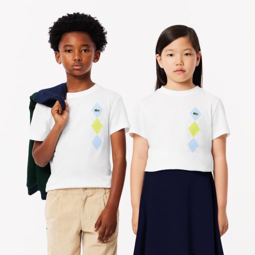 Lacoste T-Kids Argyle Print Cotton T-Shirt-TJ2443-51-lacoste sale