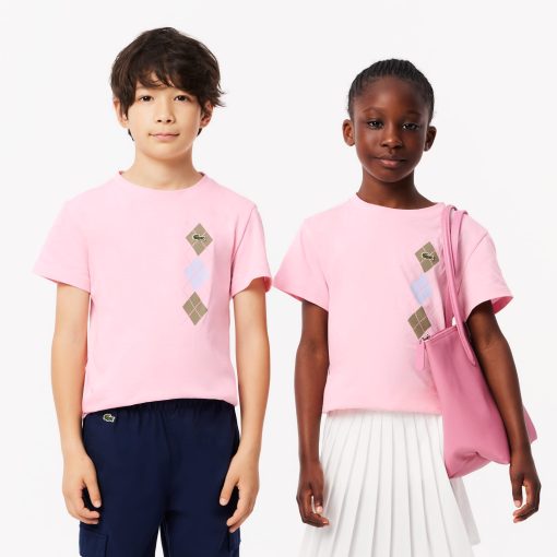 Lacoste T-Kids Argyle Print Cotton T-Shirt-TJ2443-51-lacoste us