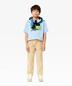 Lacoste T-Kids Crocodile Print Cotton T-Shirt-TJ2444-51-lacoste us 2