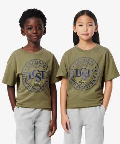 Lacoste T-Kids Contrast Badge Cotton T-Shirt-TJ2463-51-lacoste us