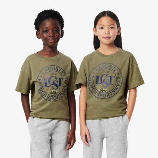 Lacoste T-Kids Contrast Badge Cotton T-Shirt-TJ2463-51-lacoste us