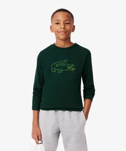 Lacoste T-Kids Heavy Cotton Crocodile Graphic T-Shirt-TJ2539-51-lacoste store near me