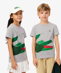 Lacoste T-Kids Crocodile Graphic Cotton T-Shirt-TJ2578-51-lacoste outlet