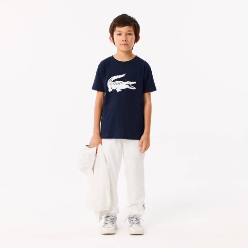 Lacoste T-Kids Oversized Technical Cotton Tennis T-Shirt-TJ2910-51-la coste - Image 2