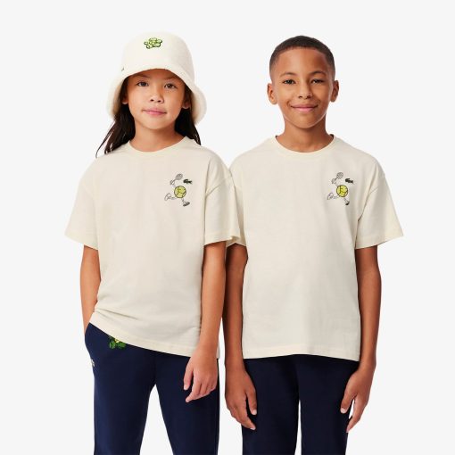 Lacoste T-Kids Tennis Ball Print Cotton T-Shirt-TJ5665-51-lacoste store near me