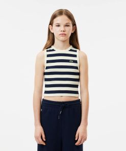 Lacoste T-Kids Striped Ribbed Cotton Tank Top-TJ7733-51-lacoste store