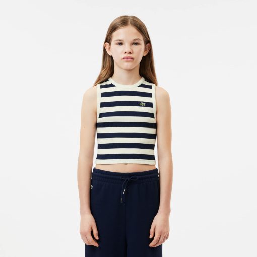 Lacoste T-Kids Striped Ribbed Cotton Tank Top-TJ7733-51-lacoste store