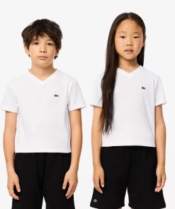 Lacoste T-Kids V-Neck Cotton T-Shirt-TJ8069-51-locoste