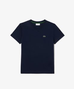 Lacoste T-Kids V-Neck Cotton T-Shirt-TJ8069-51-lacoste factory outlet