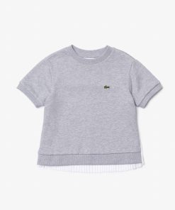 Lacoste T-Kids Pleated Back Cotton Fleece T-Shirt-TJ9787-51-lacoste factory outlet