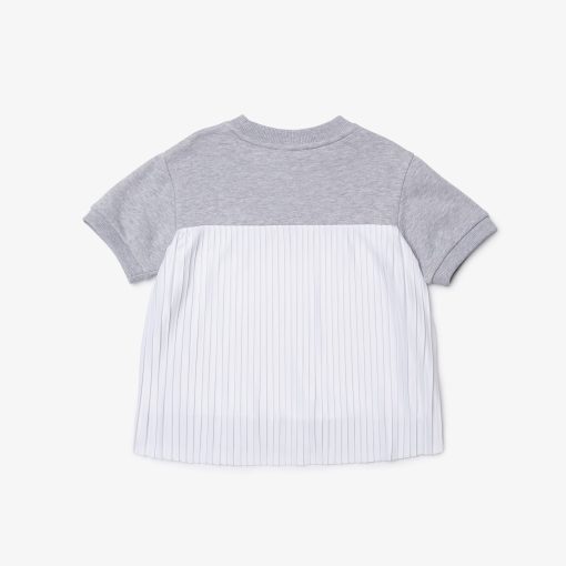 Lacoste T-Kids Pleated Back Cotton Fleece T-Shirt-TJ9787-51-lacoste factory outlet - Image 2