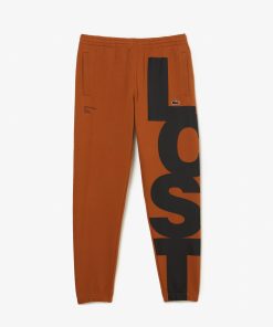 Lacoste Pants & Sweatpants-Mens Contrast Lettering Cotton Sweatpants-XH0220-51-lacoste us